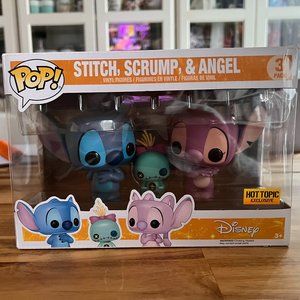 Funko POP Disney: Stitch, Scrump & Angel Vinyl Figures Hot Topic Exclusive